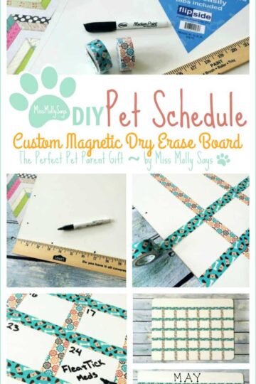 DIY Pet Schedule Custom Magnetic Dry Erase Board