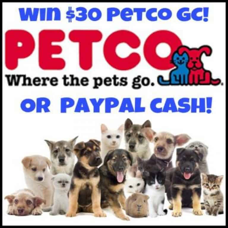30 PETCO Gift Card OR Paypal Cash Giveaway! 