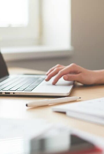 girl working on laptop