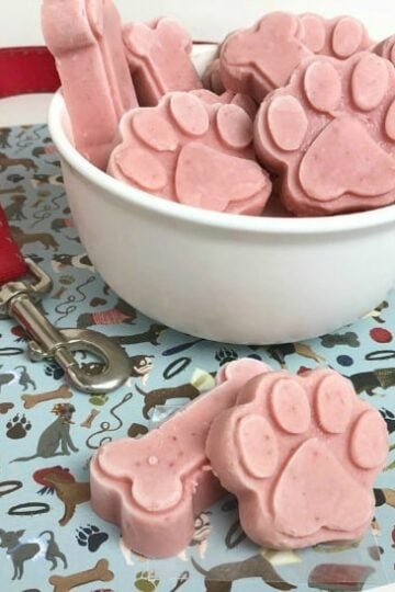 Homemade Frozen Strawberry Banana Dog Treats
