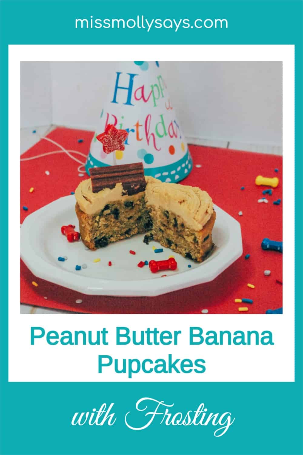 Woofalicious Peanut Butter Banana Pupcakes with Frosting Your Pup Will