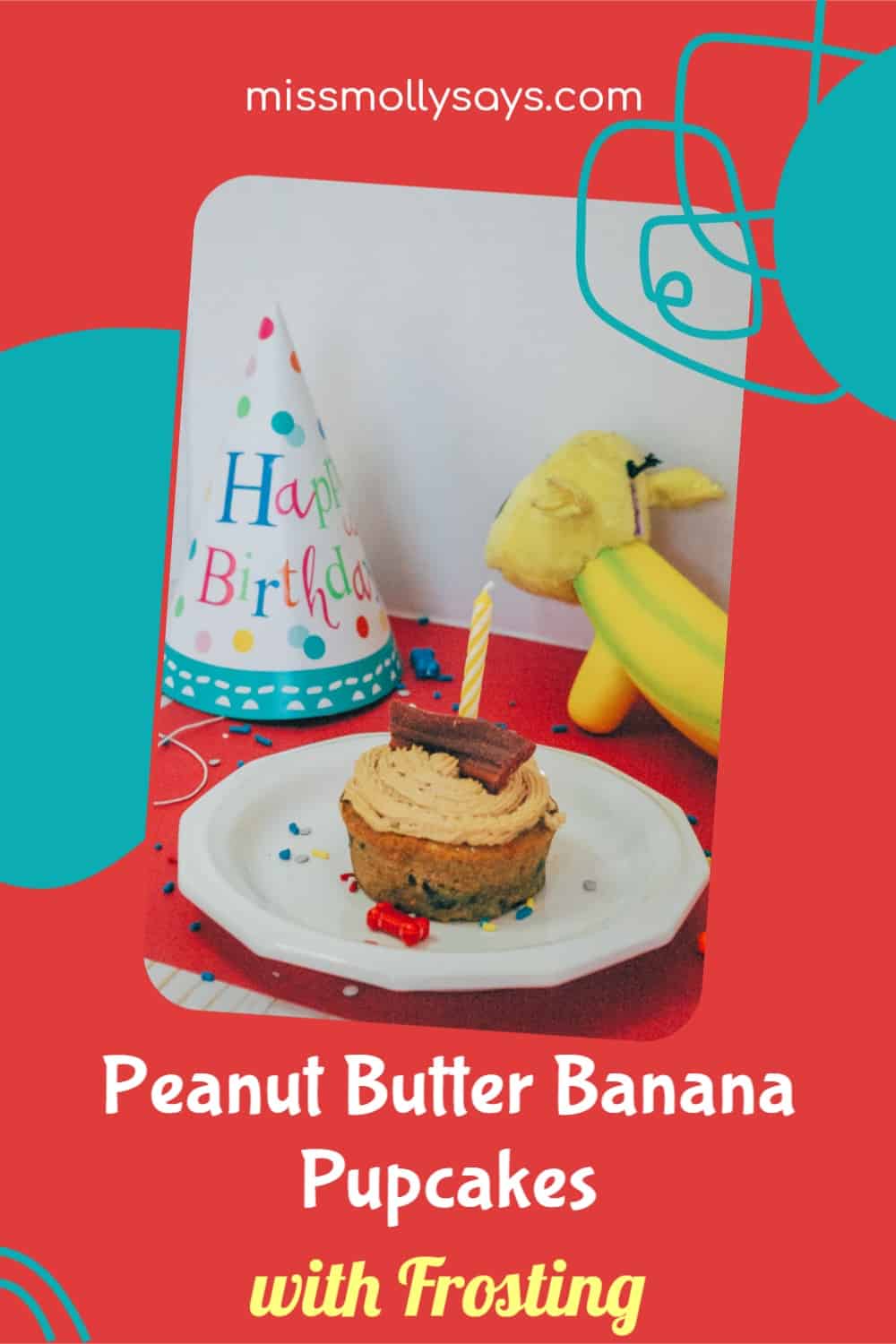 Woofalicious Peanut Butter Banana Pupcakes with Frosting Your Pup Will
