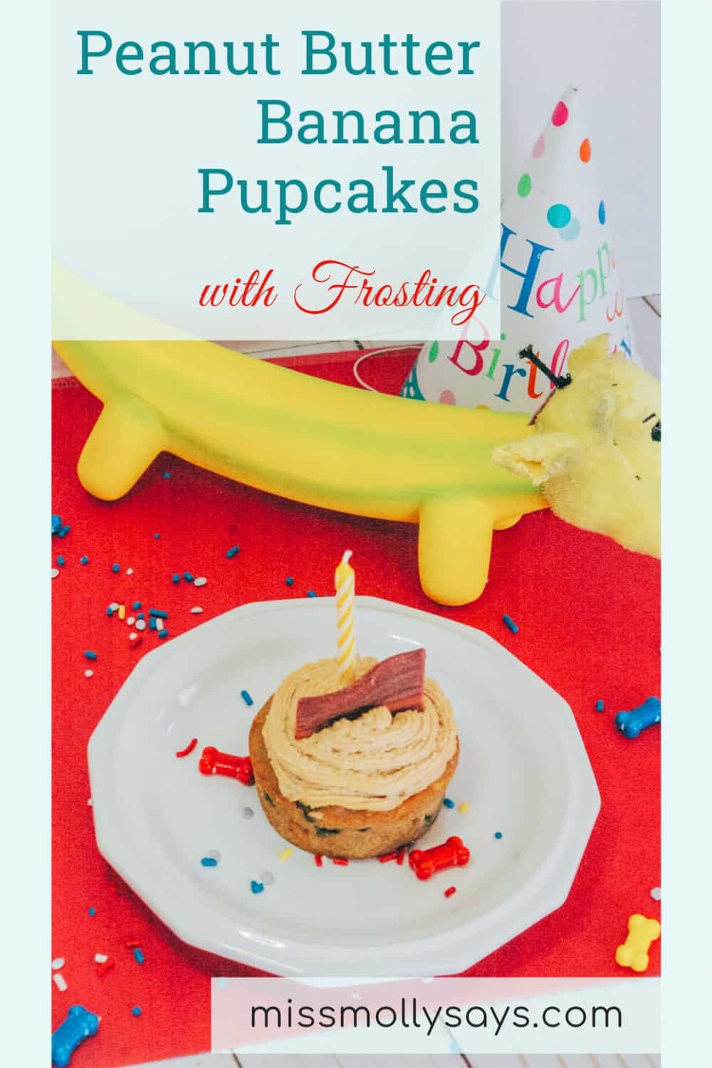 Woofalicious Peanut Butter Banana Pupcakes with Frosting Your Pup Will