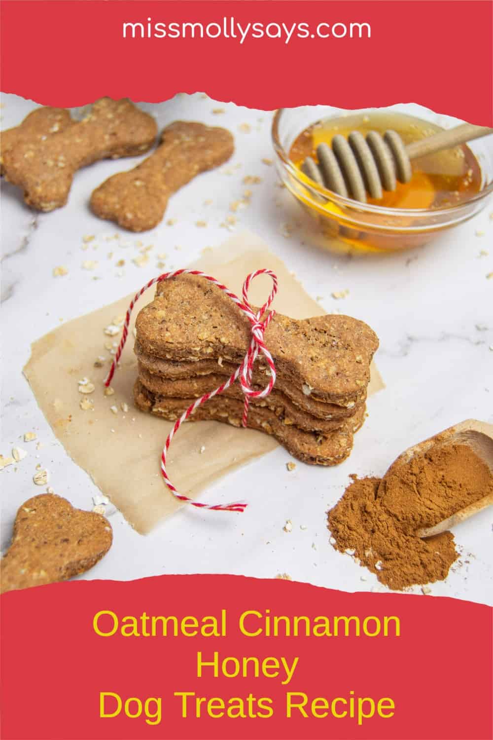 Oatmeal Cinnamon Honey Dog Treats Recipe Miss Molly Says