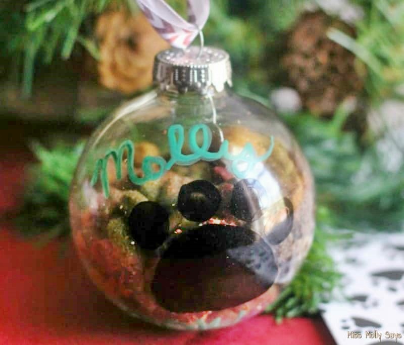 Paw Print Christmas Ornament - Miss Molly Says