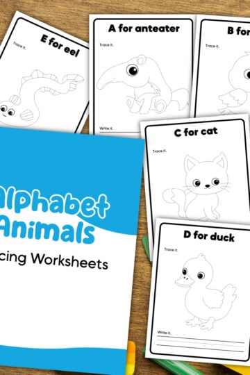 Alphabet Animals Tracing Worksheets