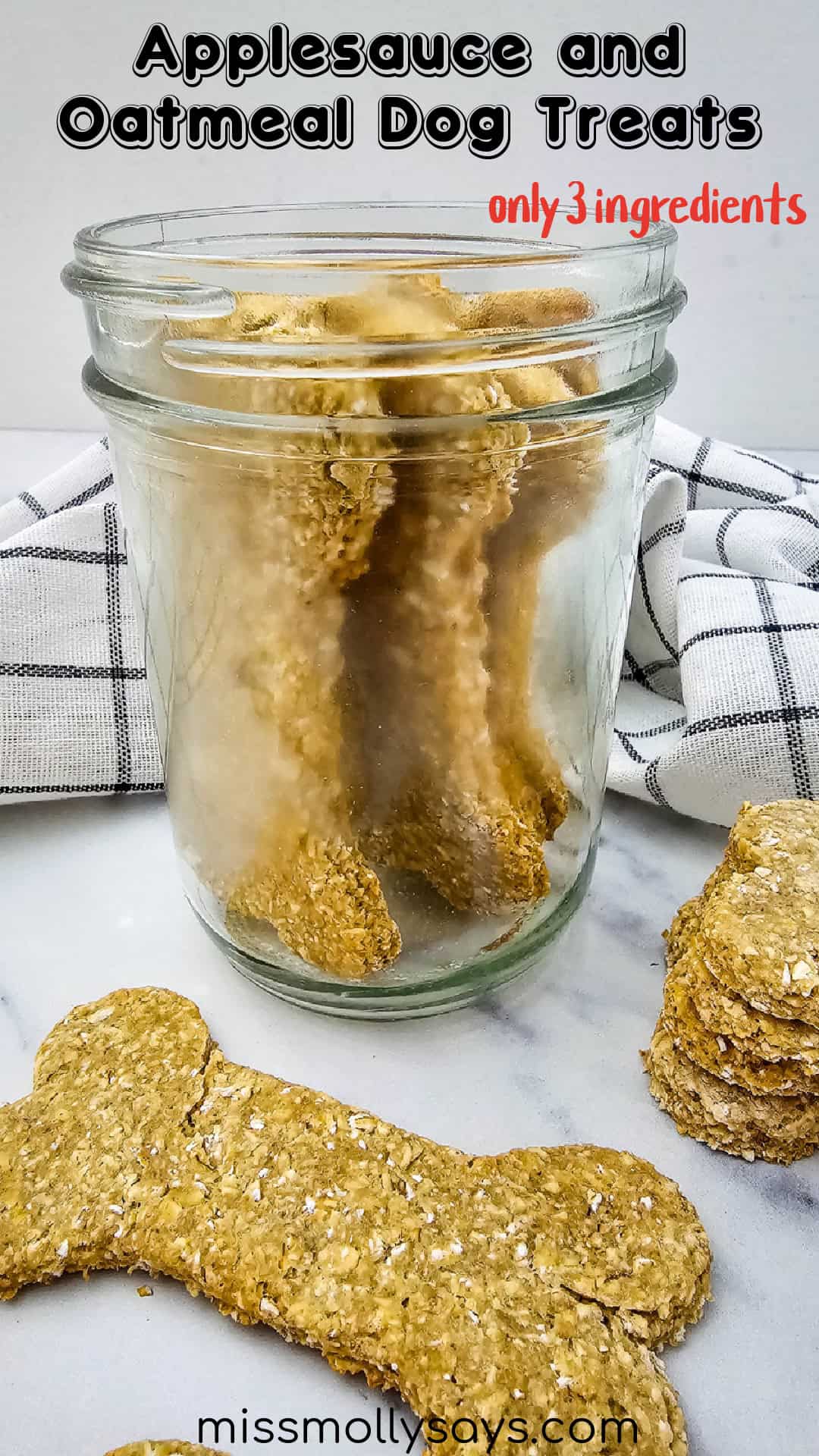 Applesauce and Oatmeal Dog Treats - Only 3 Ingredients! - Miss Molly Says