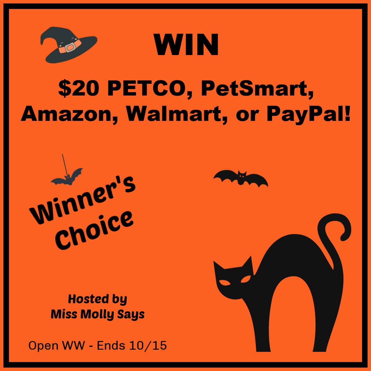 Win a $20 PETCO, PetSmart, Amazon GC or PayPal Cash giveaway Win a $20 PETCO, PetSmart, Amazon GC or PayPal Cash giveaway