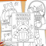 Adorable Thanksgiving Cat Coloring Pages for Kids - Free Printables