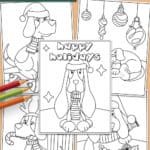 Christmas Dogs Coloring Pages for Kids