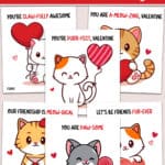 Free Printable Cat Valentine Cards for Kids