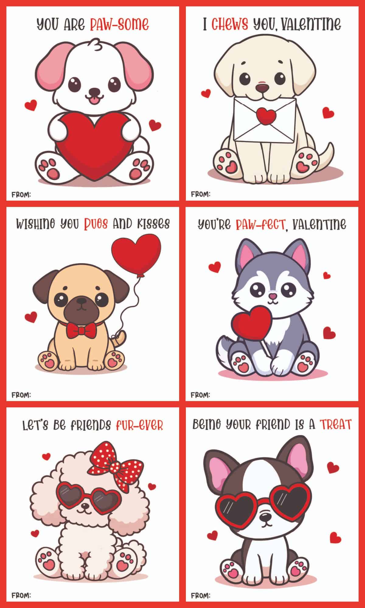 Free Printable Dog Valentine Cards Free Printable Dog Valentine Cards