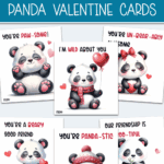 Free Printable Panda Valentine Cards for Kids